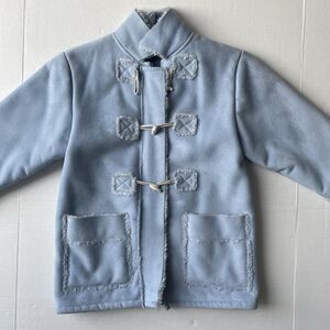 American Widgeon Faux Fur Jacket Winter Coat Blue Size 7 Pockets Toggle Closure